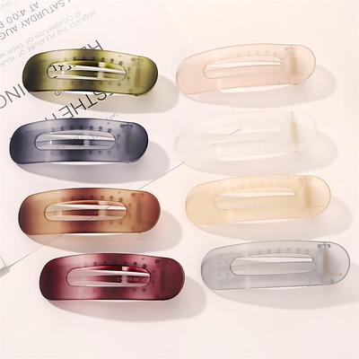 Pinces à Cheveux Tendance pour Femmes Élégantes Colorées Couleur Unie Pince Bec de Canard Barrettes à Cheveux Filles Pince à Cheveux Accessoires pour Cheveux Nouveau