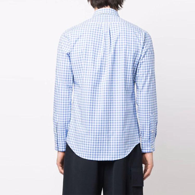 Polo Ralph Lauren SS23 Plaid Button-Down Collar Long Sleeve Shirt Men Shirts Blue 710867327-001