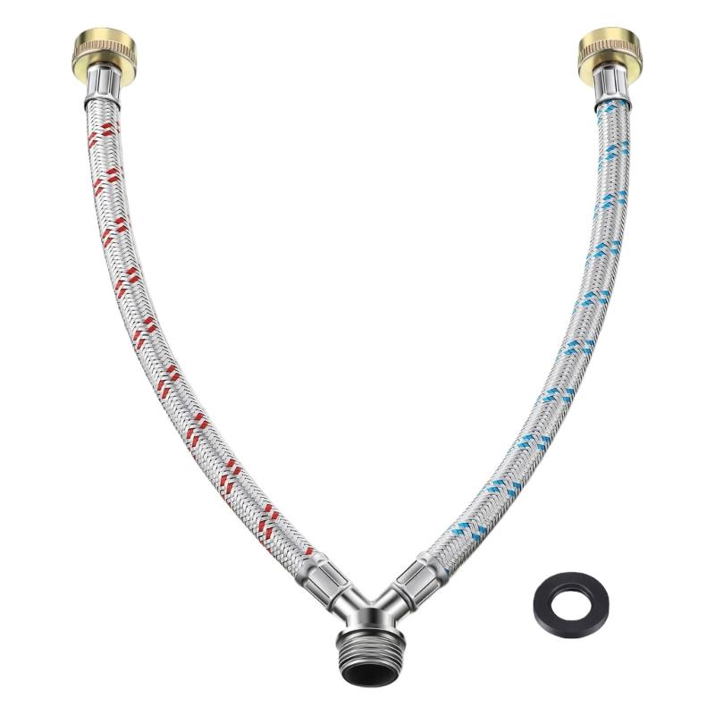 

Y Mixer Hose Connector Stainless Steel 3/4inch Fittings Washing Machine Y Hose For Kitchen Bathroom Garden Irrigation 1