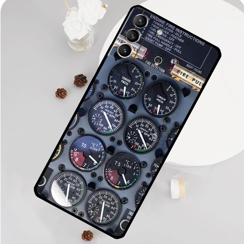 Aircraft Cockpit Dashboard Phone Case For Samsung Galaxy S25 Ultra S20 S21 S22 S23 S24 Plus S9 S10 S25 FE Funda Cover