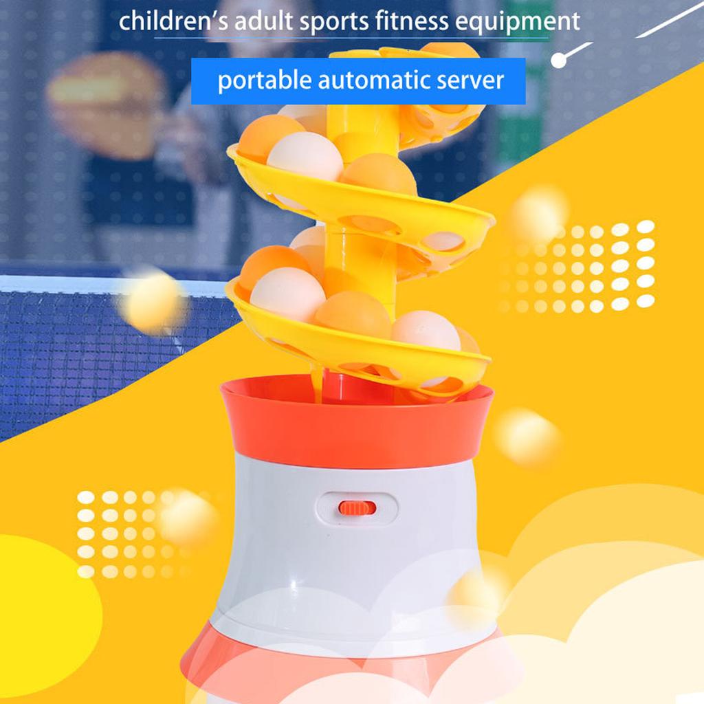 Table Tennis Launcher Portable Table Tennis Trainer Automatic Launcher Robot with Remote Control and 16 Balls