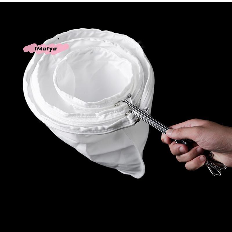 Reusable Mesh Coffee Milk Tea Filter with Handle Multi-function Steel Ring Kitchen Supplies Filter Bag for Brewing