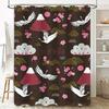 Adorable Mermaid Dog Shower Curtain Black Pug With Fish Tail Star Crown, Pink Background With Purple Accents Perfect For Bathroo