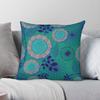 Turquoise Garden Flowers Square Pillowcase Polyester Linen Velvet Creative Zip Decor Home Cushion Cover