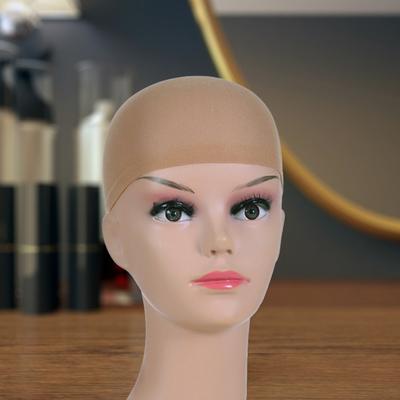2 Stück elastische Spitzenbandage, Haarnetz, atmungsaktives Mesh, Perückenhut, weiche Nylon-Stretchkappe