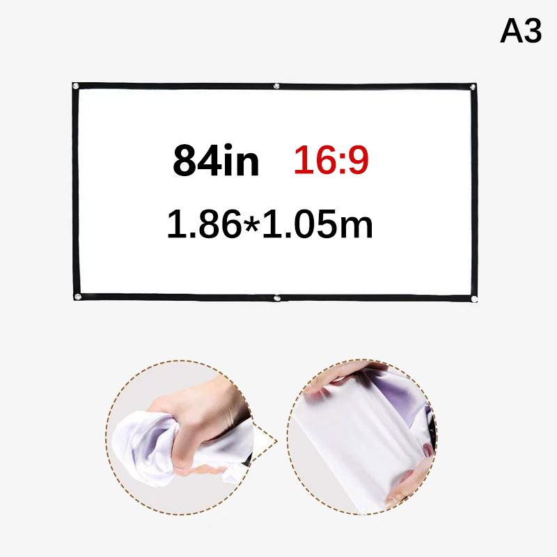 16:9 Portable Projector Screen Simple Projector Curtain 60/72/84/100/120 Inch Hd Display Screen For Home Cinema Theater Movie