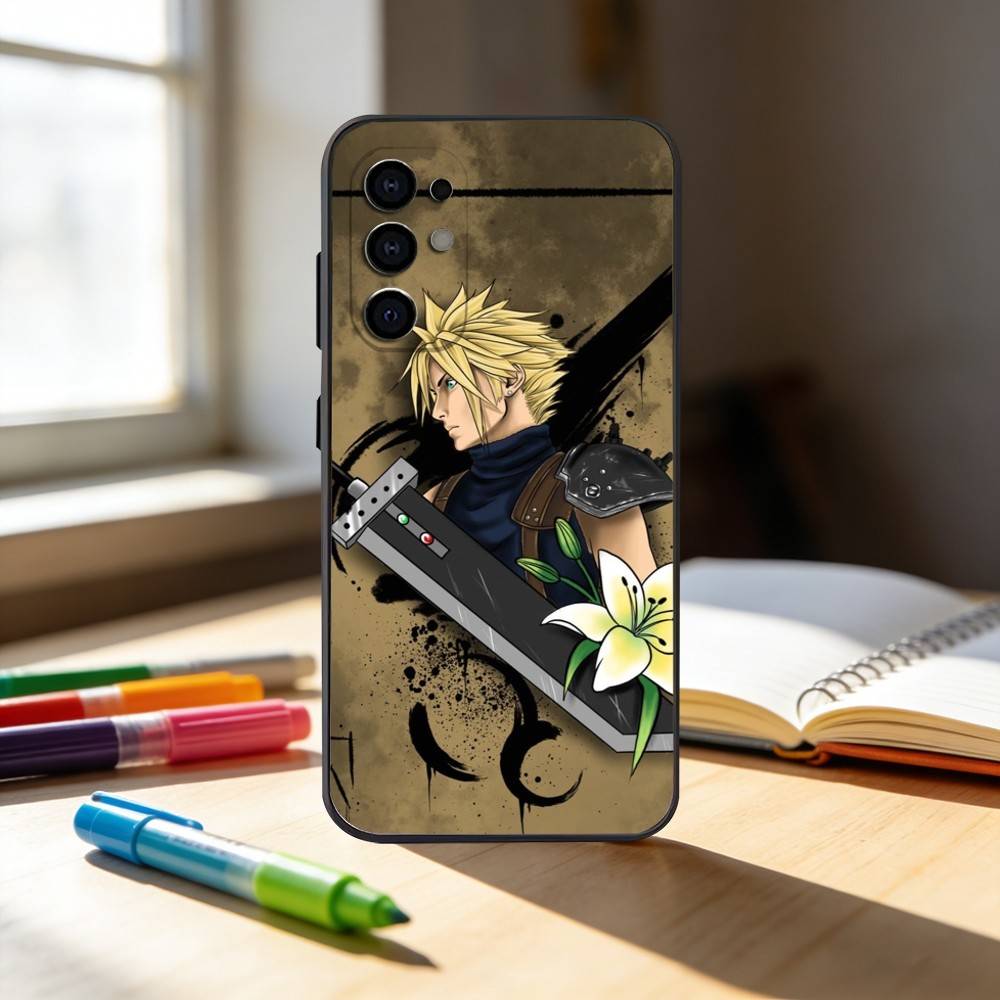 F-Final F-Fantasy V-VII Cloud Phone Case For Samsung S25,S24,S21,S22,S23,S30,Ultra,S20,Plus,Fe,Note,10,9,5G Black Cover