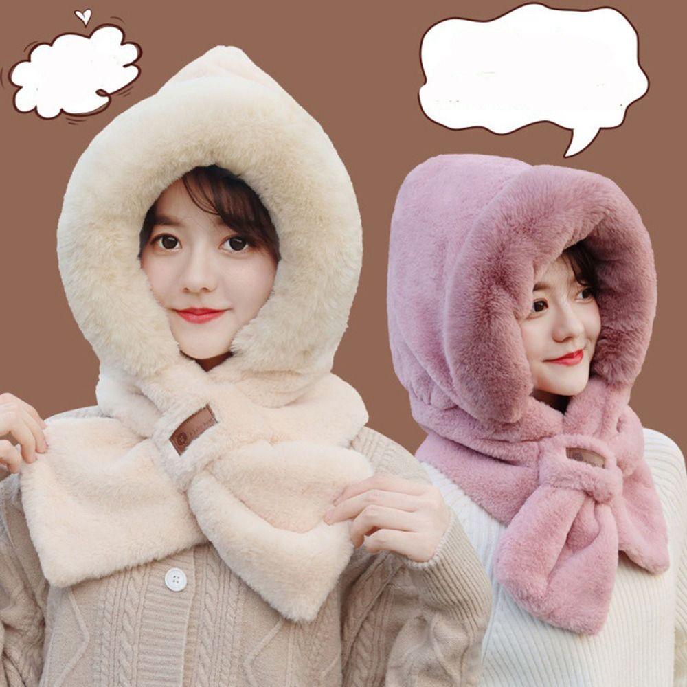 

Fashion Cute Bear Warm Women Caps Ear Hat Beanies Caps Hat Scarf Set