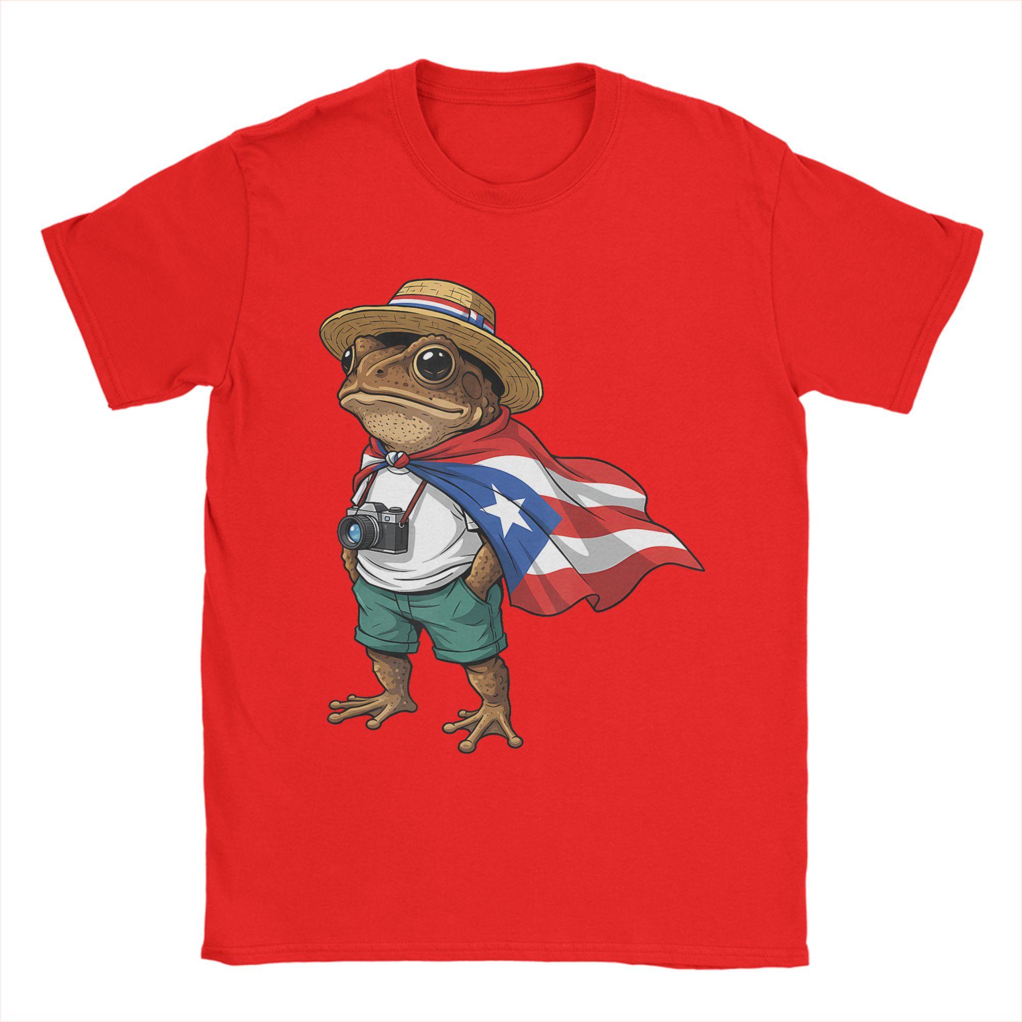 

Bad Bunny Puerto Rico Coqui Frog Boricua Puerto Rican Flag Taino TShirt Cotton T Shirts For Men Tee Shirt Short Sleeves Tees S