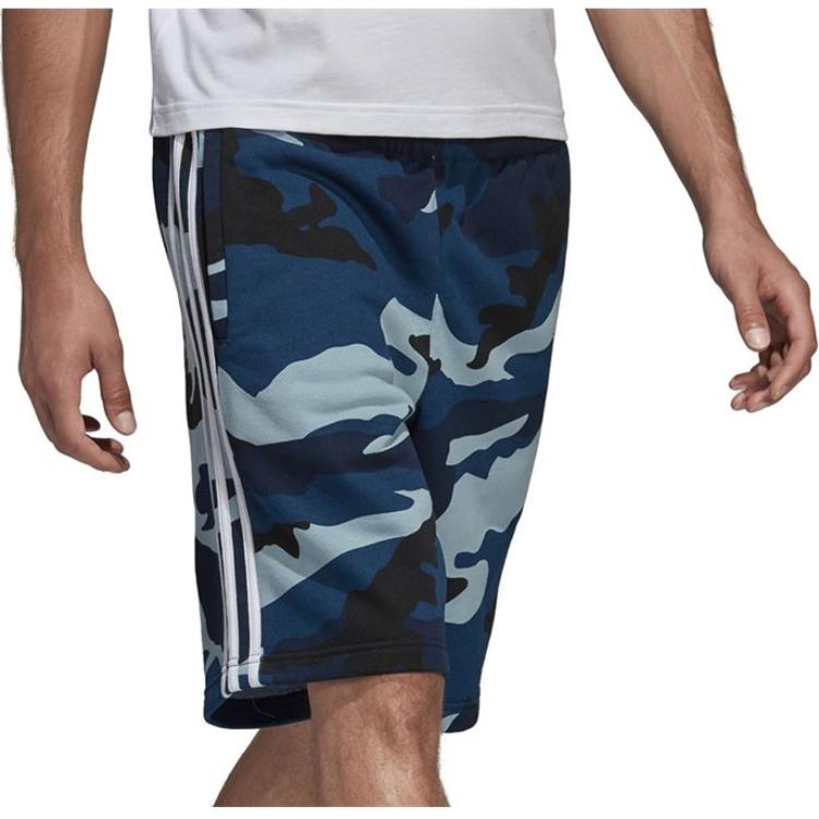 Adidas Originals Camo Print Logo Shorts Men Bottoms Blue-Camouflage DV2046