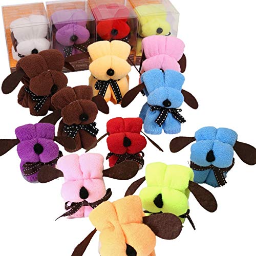

3world Dog-Shaped Mini Towels, Small Gift, Individually Wrapped, SW424, 10-Piece Set