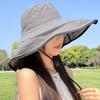 New Anti-UV Fisherman Hat Wide Brim Adjustable Bucket Hat with Neck Protection Shawl Quick-dry Beach Cap Men