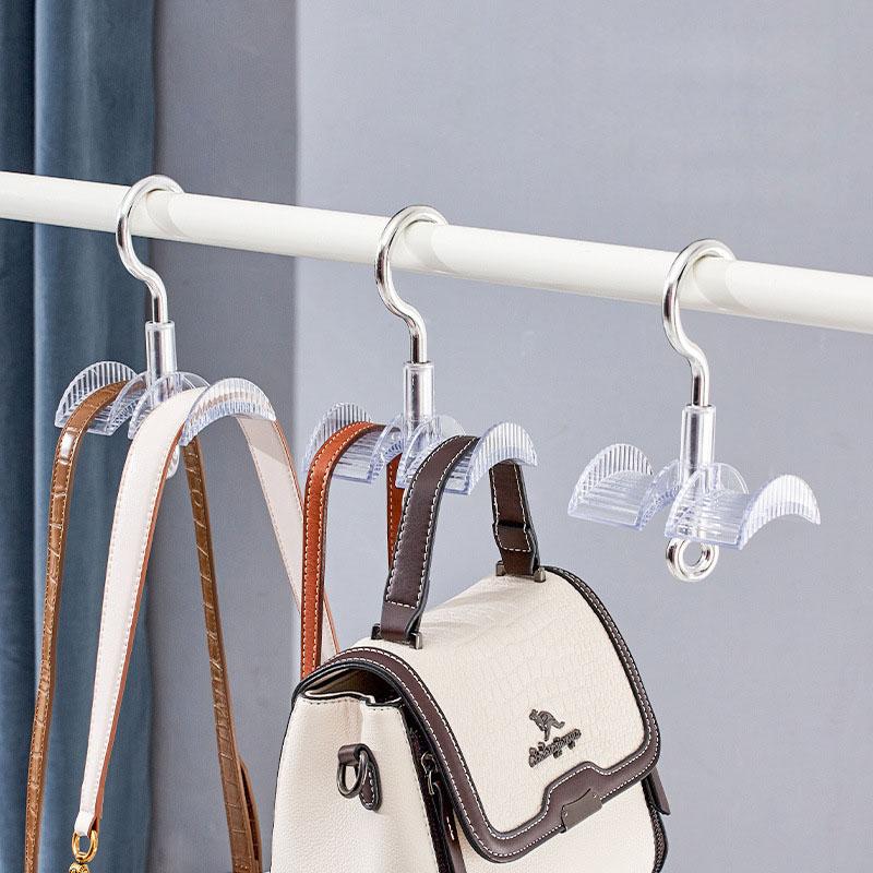 

Rotating Hanger Hook Closet Handbag Holder For Bags Hanging Belt Scarf Hanger Space Saving Wardrobe Hanging Organizer Bag Hanger серый
