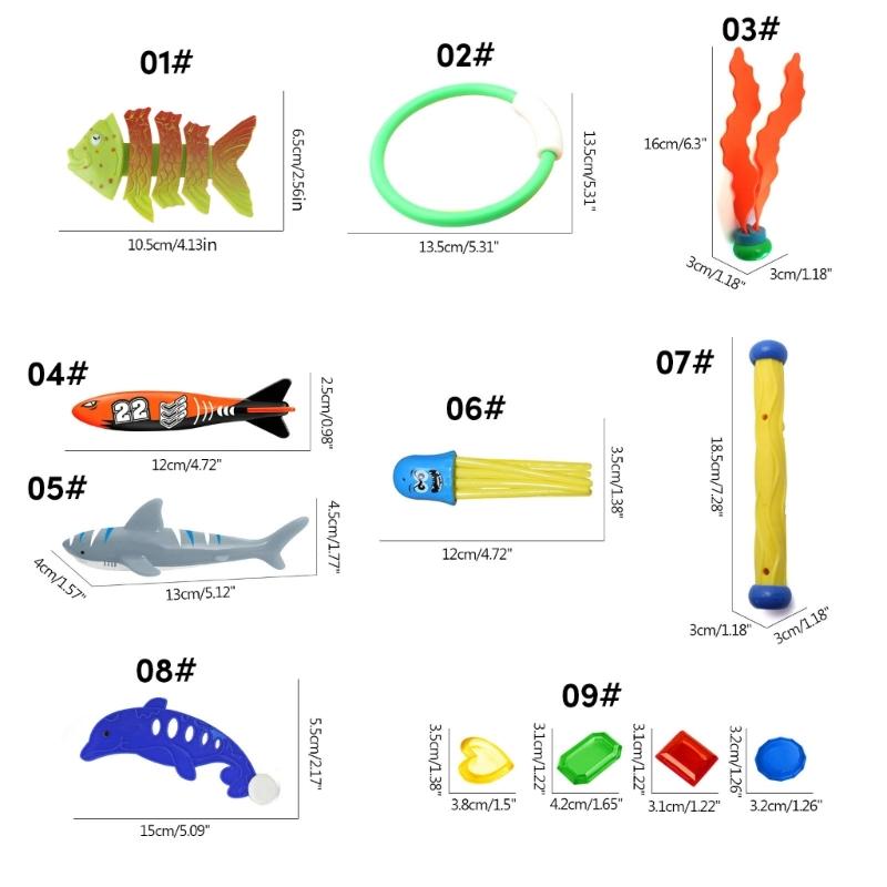 Pool Diving Toy Funny Summer Pool Toy Underwater Toy Set Kids Diving Toy for Children Adults Swimming Practice