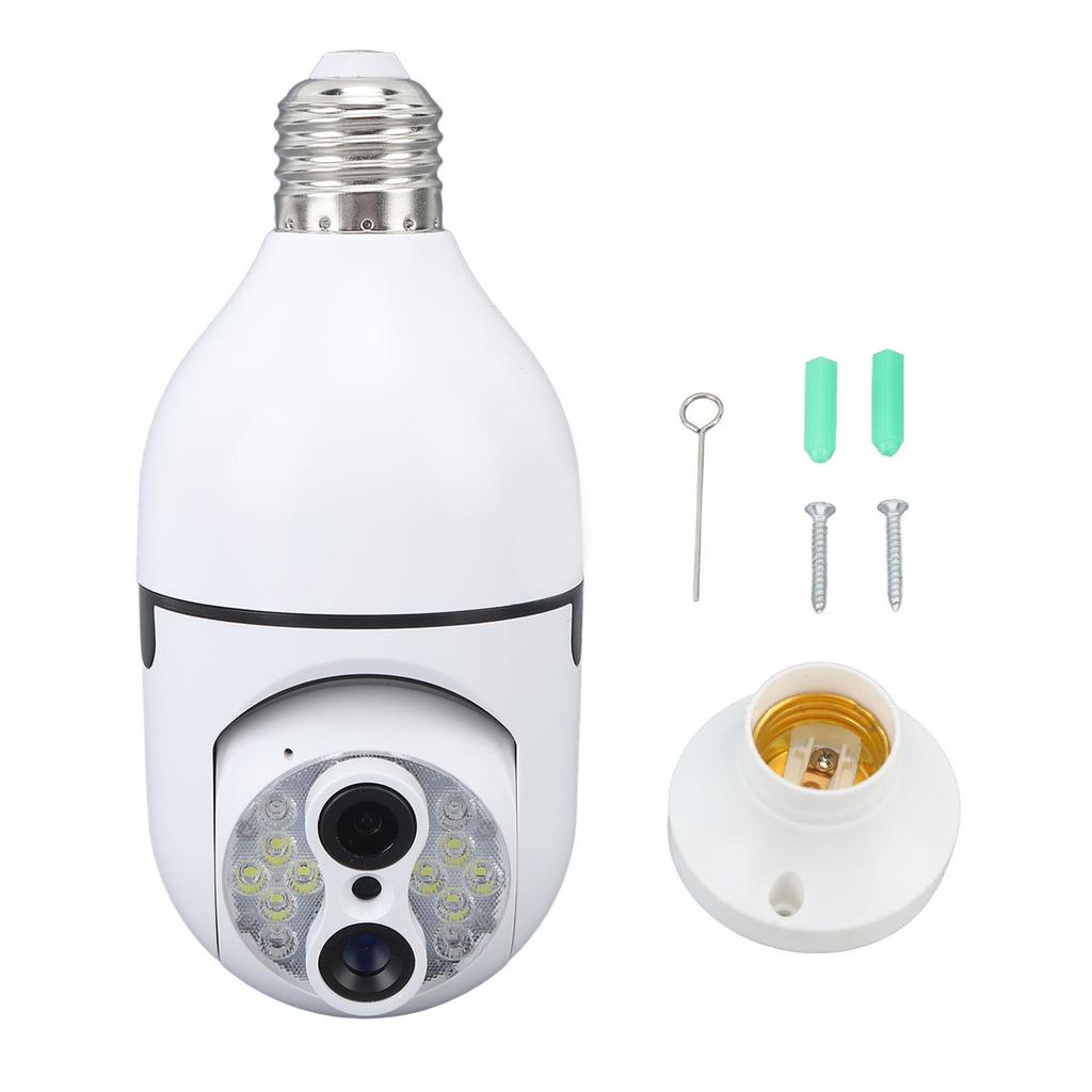 Dual Lens Security Camera WiFi 360 Degree Panoramic Al Human Tracking Light Bulb Camera 110‑240V