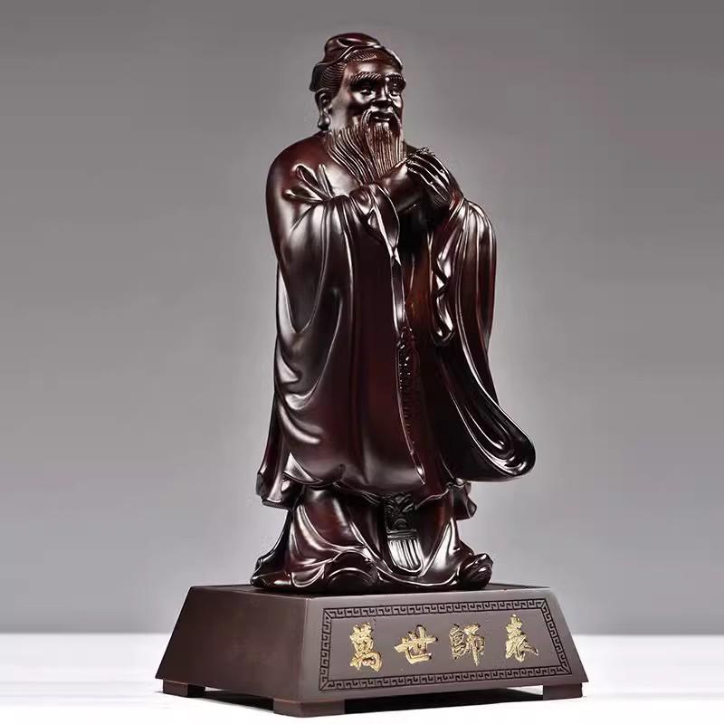 Wooden Carvings of Confucius Ornaments, Statues, Solid Wood Models, Eternal Teachers, Confucius Saints, Rosewood Crafts