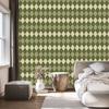Autumn Checkered Wallpaper Olive and Beige for Living Room and Bedroom 50x1000