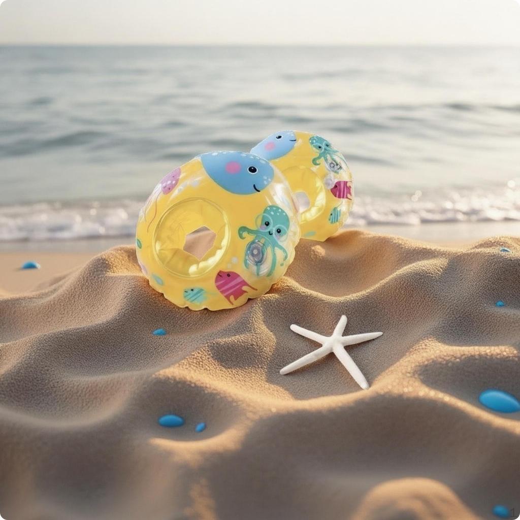 Arm Bands with Sea Creature Motif Waterproof Inflatable Rings Easy to Inflate Flotation