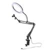 Ring Light Overhead Phone Mount Selfie Ring Light with Phone Holder LED Desk Ring Light with Clamp