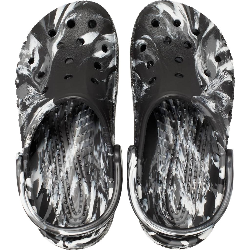 Crocs Unisex Baya Marble Clog 25cm Sandály, Černá/Bílá,