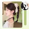 Synthetic Women's Simulation Wavy Curl Playful Braided Bow Clip-on Ponytail Wig Hair Extensions 35CM