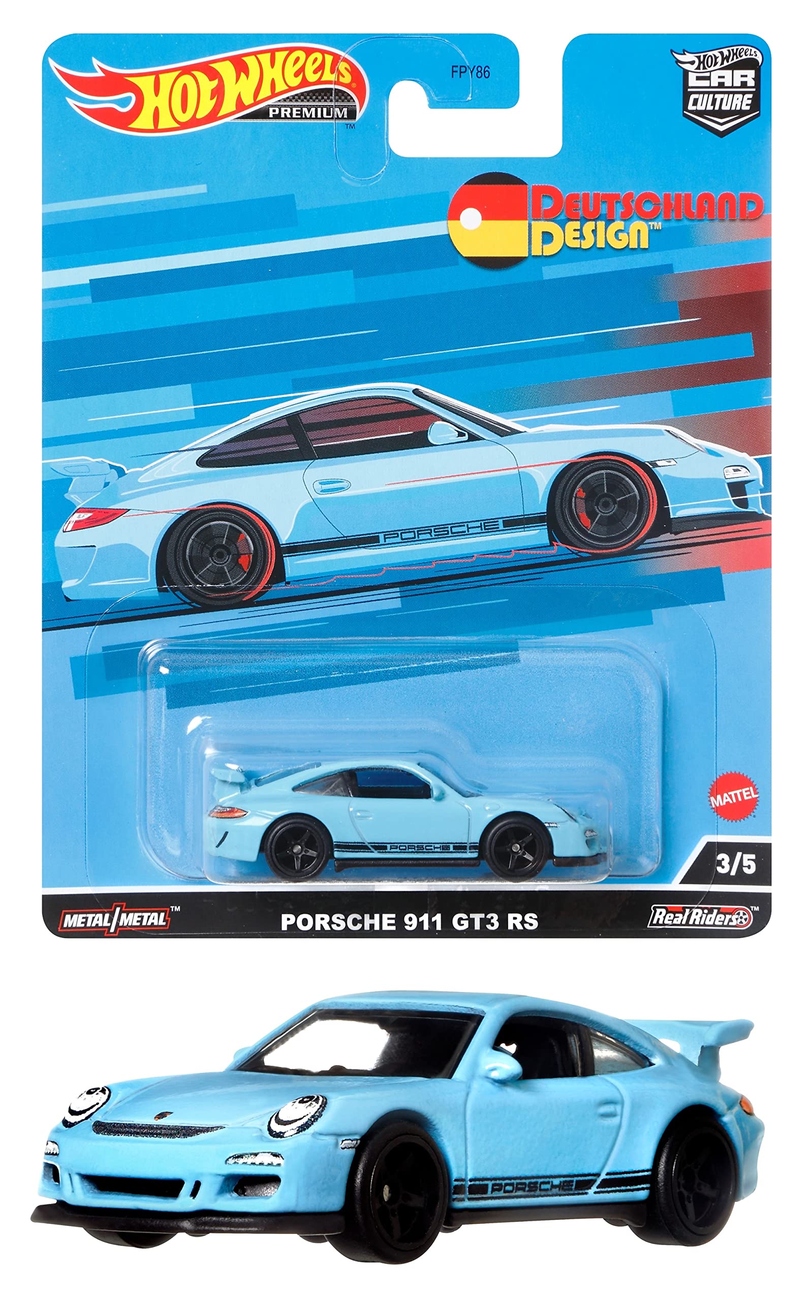 

Hot Wheels Car Culture Deutschland Design Porsche 911 GT3 RS летней давности и HCJ94 Blue [3 вверх] синий