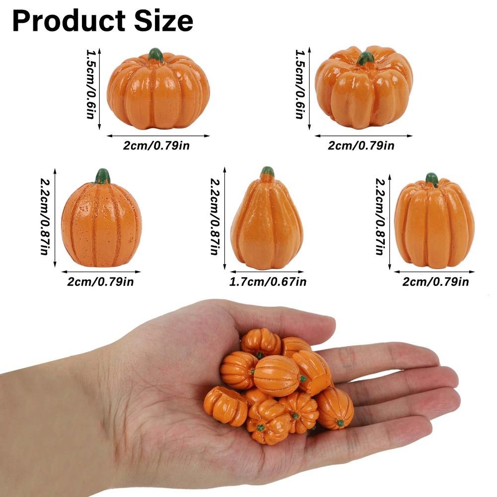 Miniature Resin Halloween Pumpkin Figurines Set of 50 for Table Decoration Garden Accents and Seasonal Craft Displays