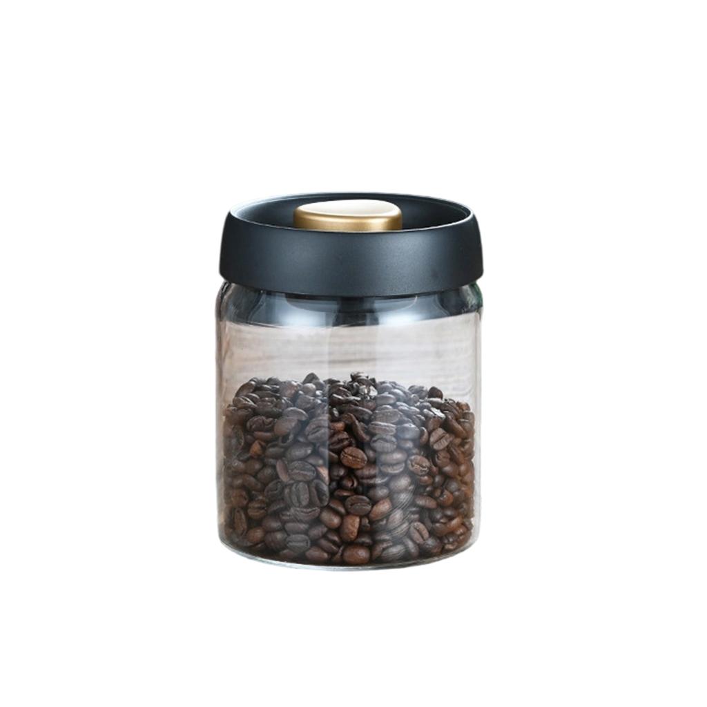Portable Coffee Bean Container Leakproof Press Vacuum Seal Glass Jar For Travel Kitchen Storage