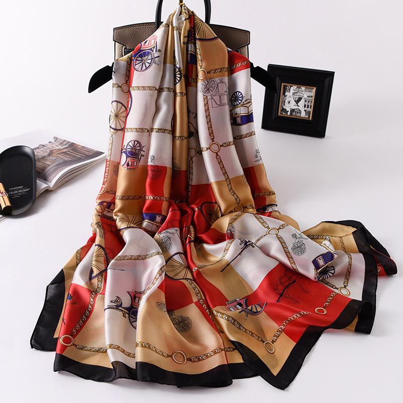 180*90cm Fashion Luxury Brand Scarf Women Shawl  Wrap Spring Muffler Hijab Bufanda Foulard Female Bandana Beach Stoles  Silk