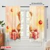 2pcs,2D Plane Printing Pattern Curtains Cute Teddy Bear Snow Winter Polyester (without Rod) Decorations For Home for Bedroom,