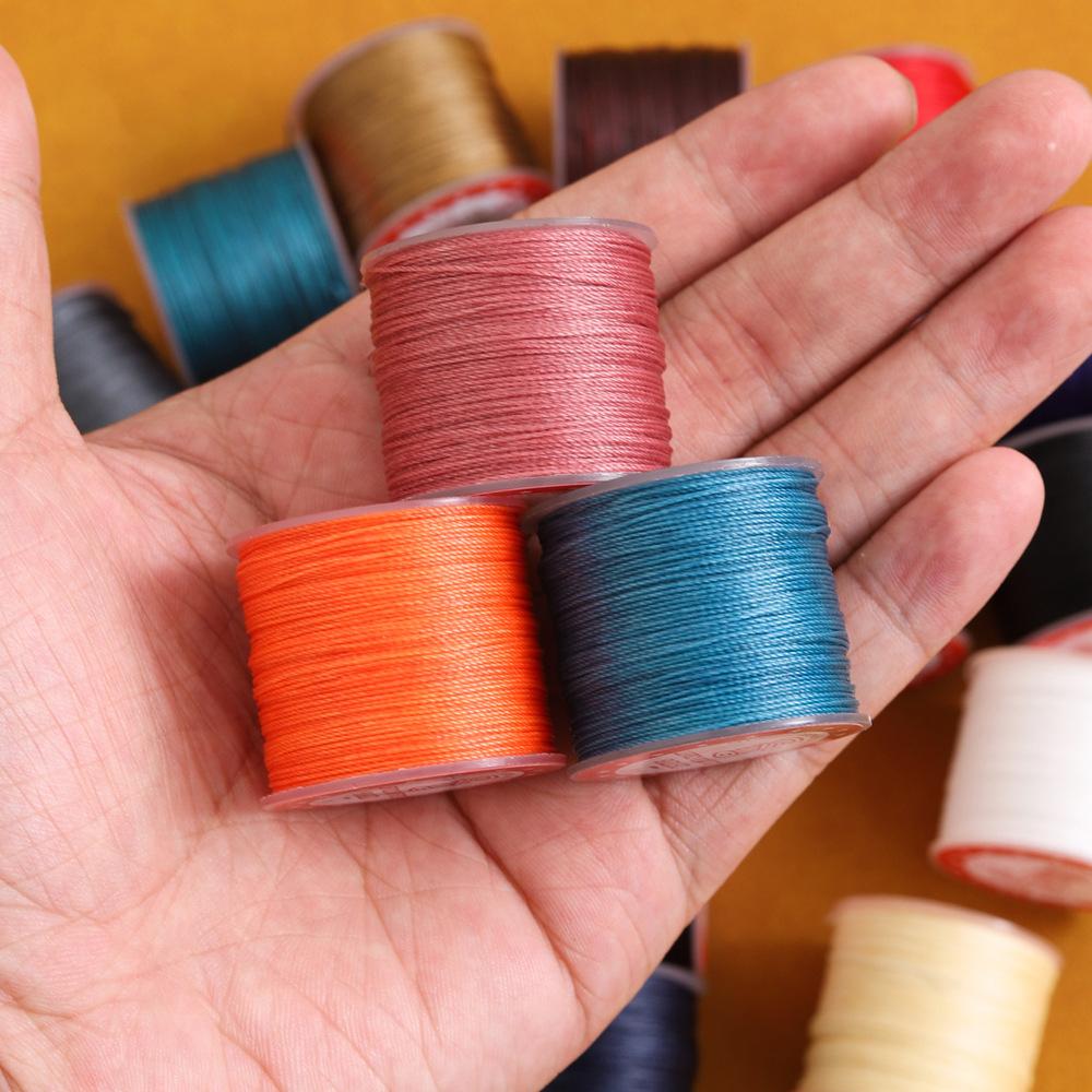 25M Dicke Gewachste Schnur Für Leder Gewachste Kordel 0,5mm Perlenfaden Für Armband Perlenstickgarn Flache Gewachste Nähschnur