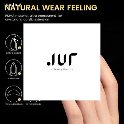 288Pcs Short Almond Nail Tips Half Matte False Nails Fake Nails 12 Sizes Pre-shape Clear Nails Tips For Full Cover