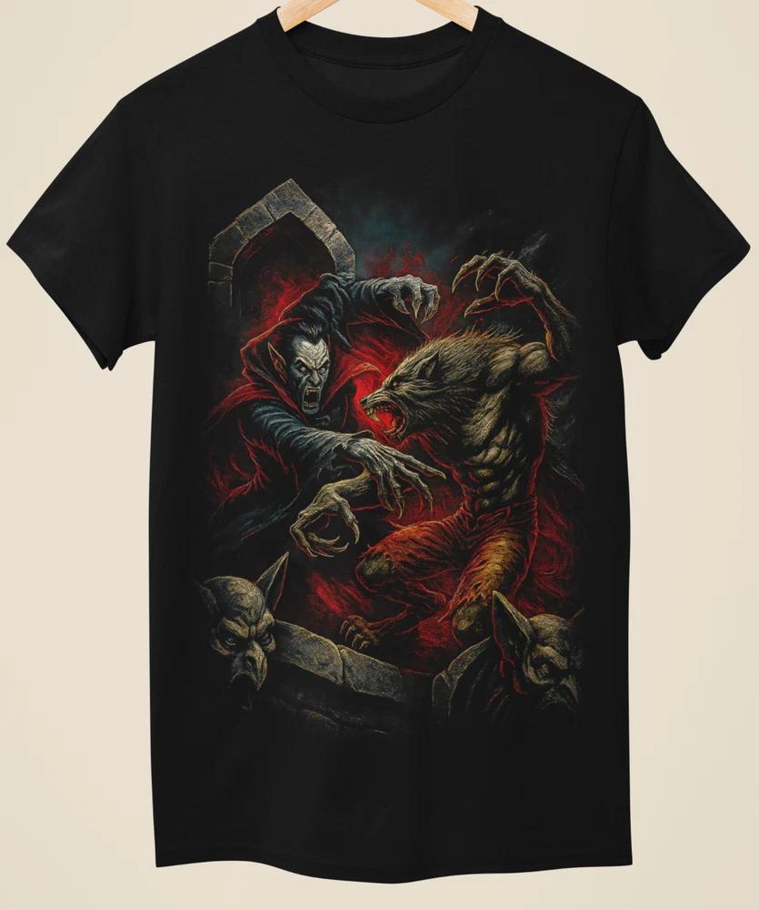 Inspired By Underworld Vampire Vs Werewolf Battle Art Unisex TShirt (H0043) S