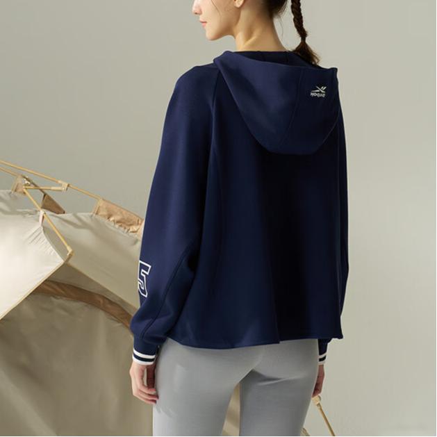 Reebok Fashion Casual Comfortable Hoodie Women tops Navy-Blue 24FRC306WGN2