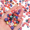 50 Stück 9 mm Polymer Clay Flache Runde Perlen Nationalflagge Lose Abstandshalter Perlen Für DIY Handgemachte Armbänder Ohrringe Herstellung Zubehör