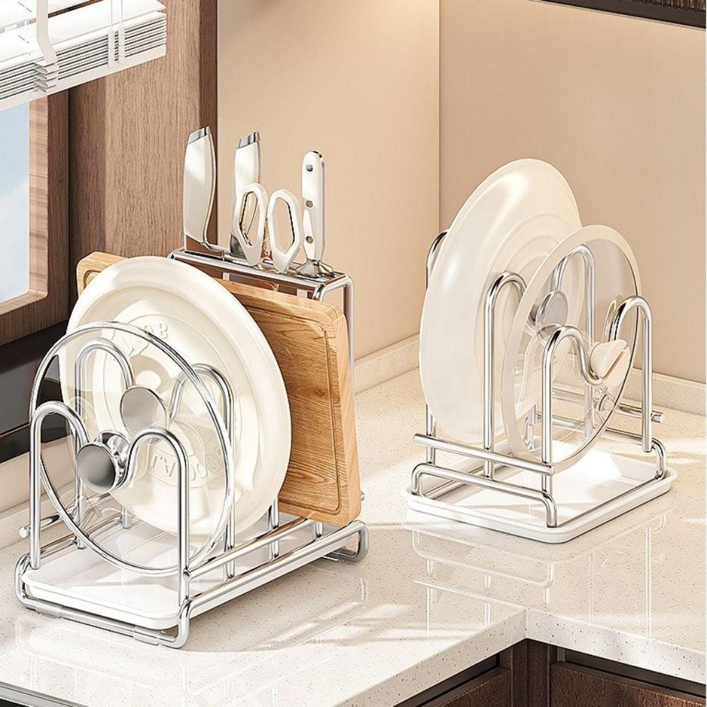 Rustproof Cutting Board Holder Multi-layer Pot Cover Shelf Chopping Board Organizer  Restaurant