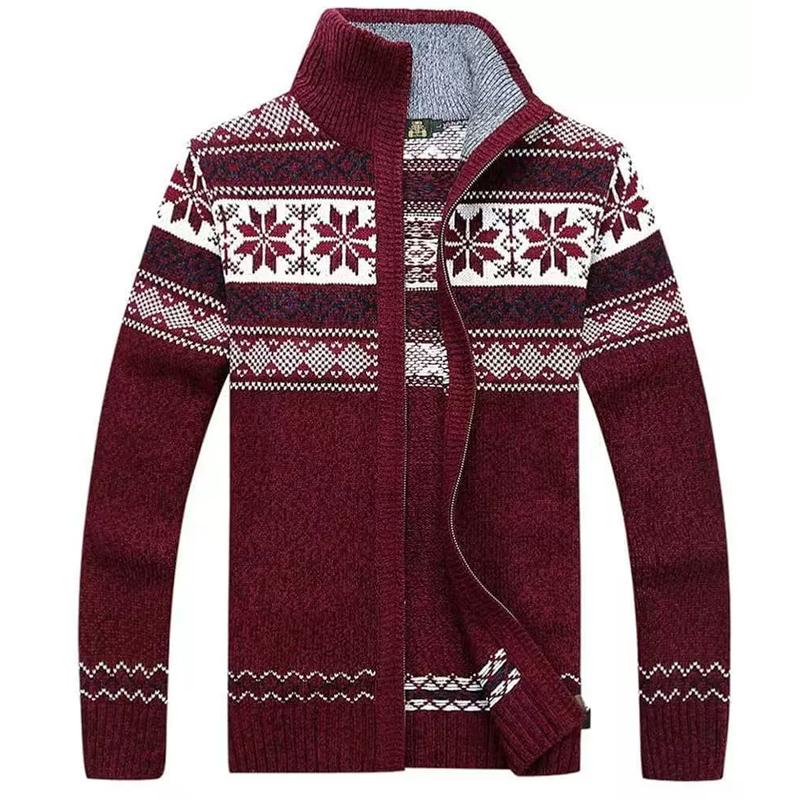 

Винтажный кардиган мужской осень-зима вязаный свитер пальто модный лоскутный трикотажный кардиган M красный