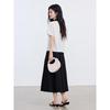 Women's Color Block Polo Collar Short Sleeve T-Shirt