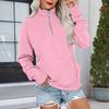 Women's Loose Fit Zip Up Sweatshirt Color Round Neck Long Sleeve Top