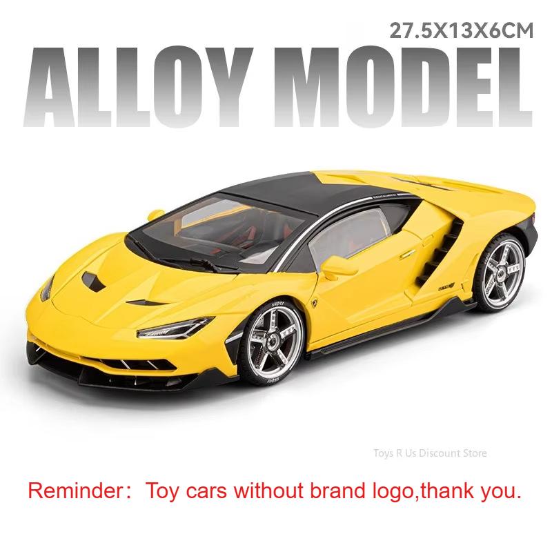 1:18 Scale Lambor LP770 Car Model Toy Metal Die-cast Shock Absorption Vehicles Sound Light Supercar Models Gifts for Children