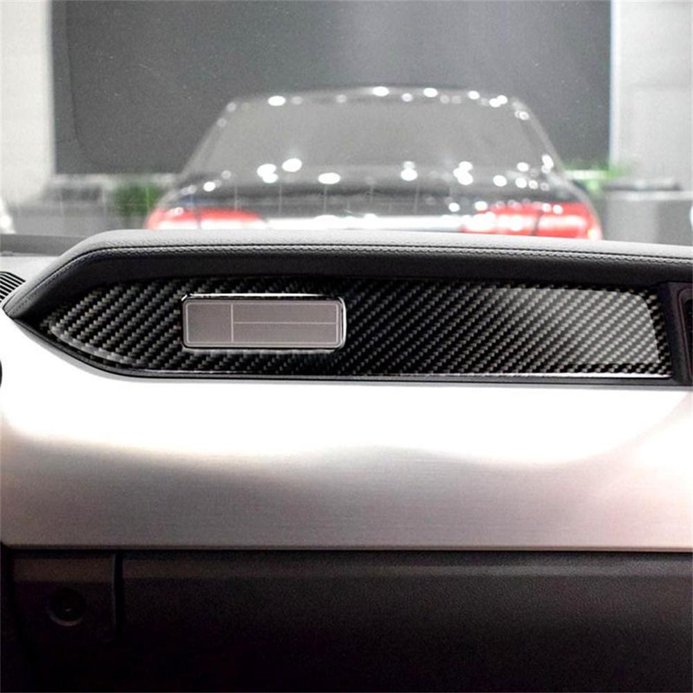 Carbon Fiber Innor Dashboard Panel Cover Trim Right For 2015-19 Ford Mustang LHD