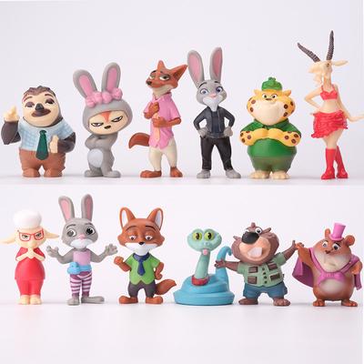 12 Stück/Set Zootopia 2 Tiere Actionfigur Spielzeug Judy Nick Fuchs Figur PVC Schreibtisch Dekoration Modell Puppe Spielzeug Geschenk für Fans