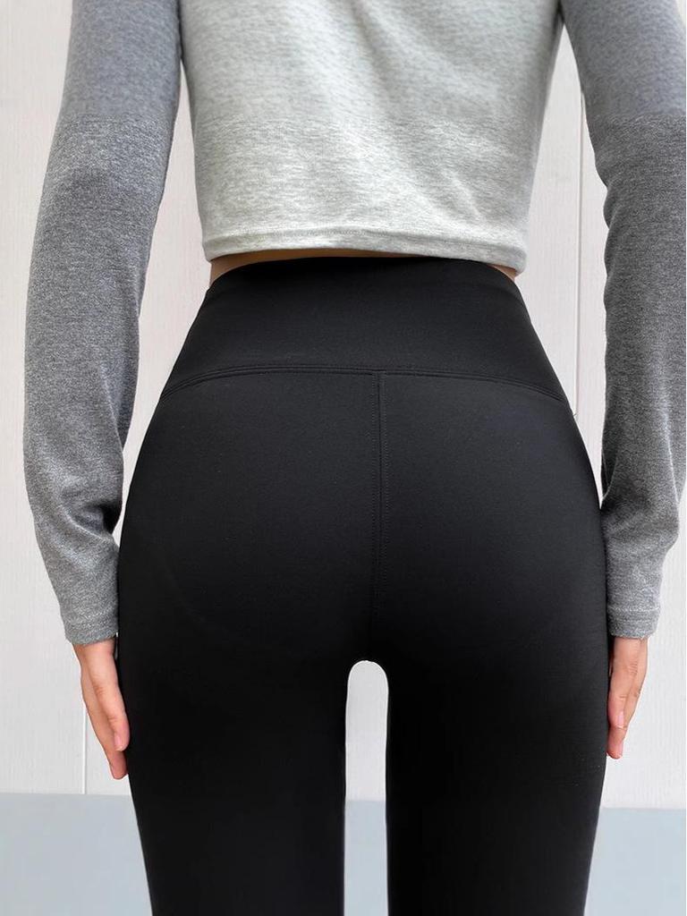 Women's Velvet Micro Flare Pants: High Waist, Tummy Control, Hip-Lifting, Warm, Slimming Yoga Wear for Winter