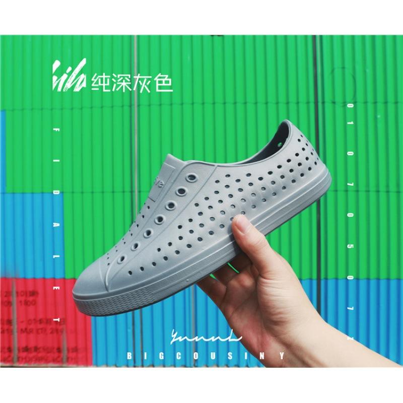 Hole Shoes Men's Bag Head Sandals Wading Beach Hollow Shoes Summer Breathable Non-slip Korean Version