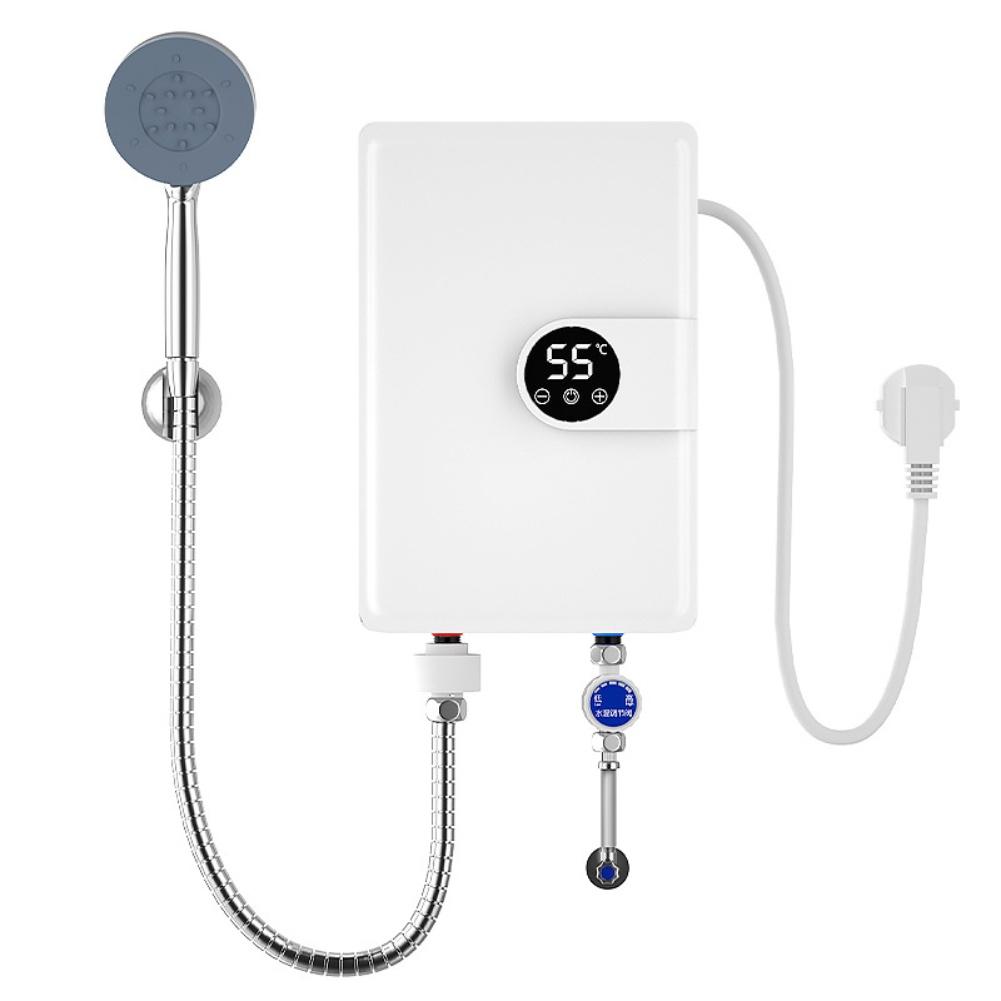 Electric Water Heater 5500W Fast Water Heater Bathroom Wall Mounted Electric Water Heater LCD Display Temperature Accessories China Mainland