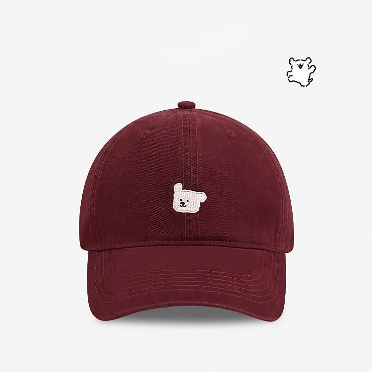 Retro Puppy Embroidered Baseball Cap for Women Korean Version with Big Head and Face Showing Small Couple's Baseball Cap Wide Brim