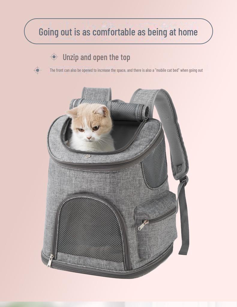 Portable Foldable Pet Backpack - Breathable, Wear-resistant Oxford Cloth for Cats and Dogs