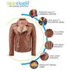 SKINOUTFIT Men's Motorcycle Leather Jacket Genuine Mango Tan Lambskin Café Racer Biker Outerwear