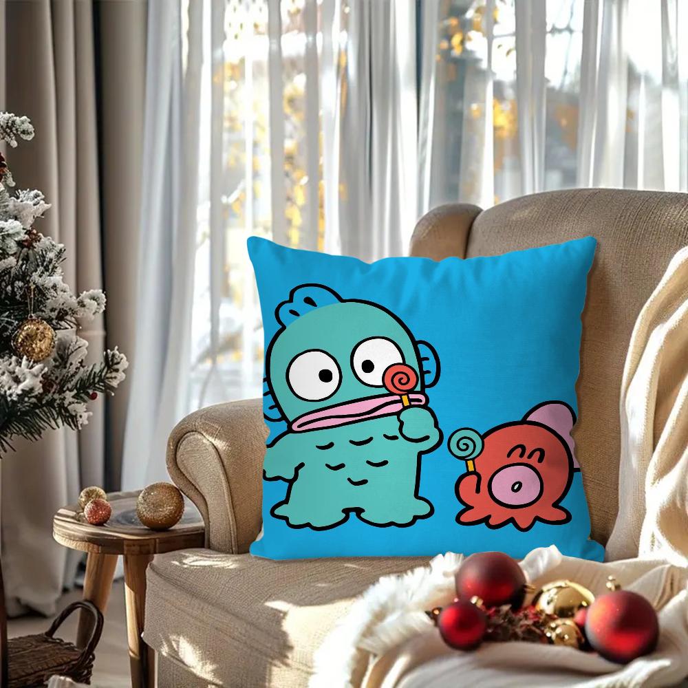 Cartoon Ugly Fish Animation Pillow Case Square Pillow Bedroom Sofa Leisure Comfort Cushion Car Living Room Home Decoration 40X40