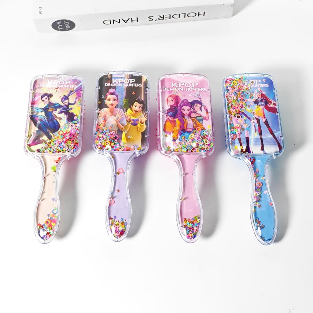  Pettine Cartoon a Tema Cacciatori di Demoni K-POP, Spazzola Portatile per Bambini Bambine, Regalo Ideale per Compleanno Natale e Forniture per Feste